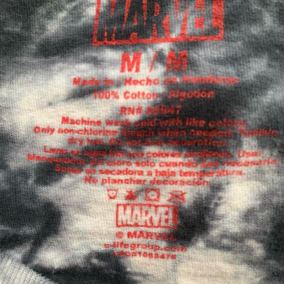Marvel Tie Dye Long Sleeve Cotton Tee Shirt Sz M -FLAW - Picture 9 of 13